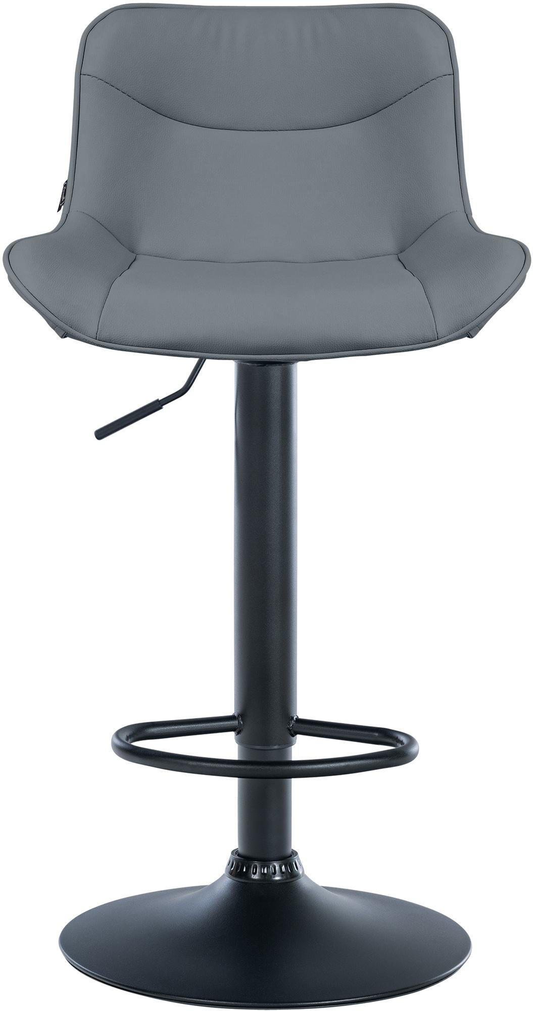 BARHOCKER TAMPA Grau Kunstleder Schwarz - Grau, Leder/Metall (49/85/51cm) - DELUKE