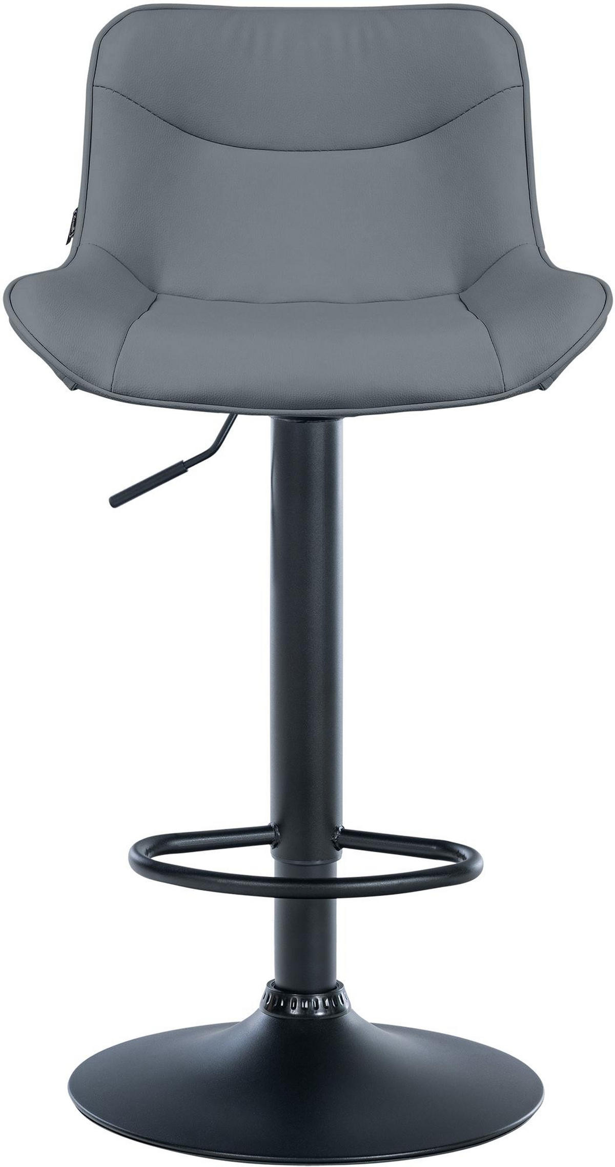 BARHOCKER Lederlook grau - Schwarz/Grau, Textil/Metall (49/85/51cm) - CLP