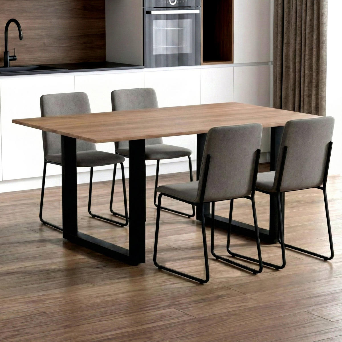 TISCHBEIN 2er Set Metall Schwarz - Schwarz, Metall (80/72/8cm) - CLP