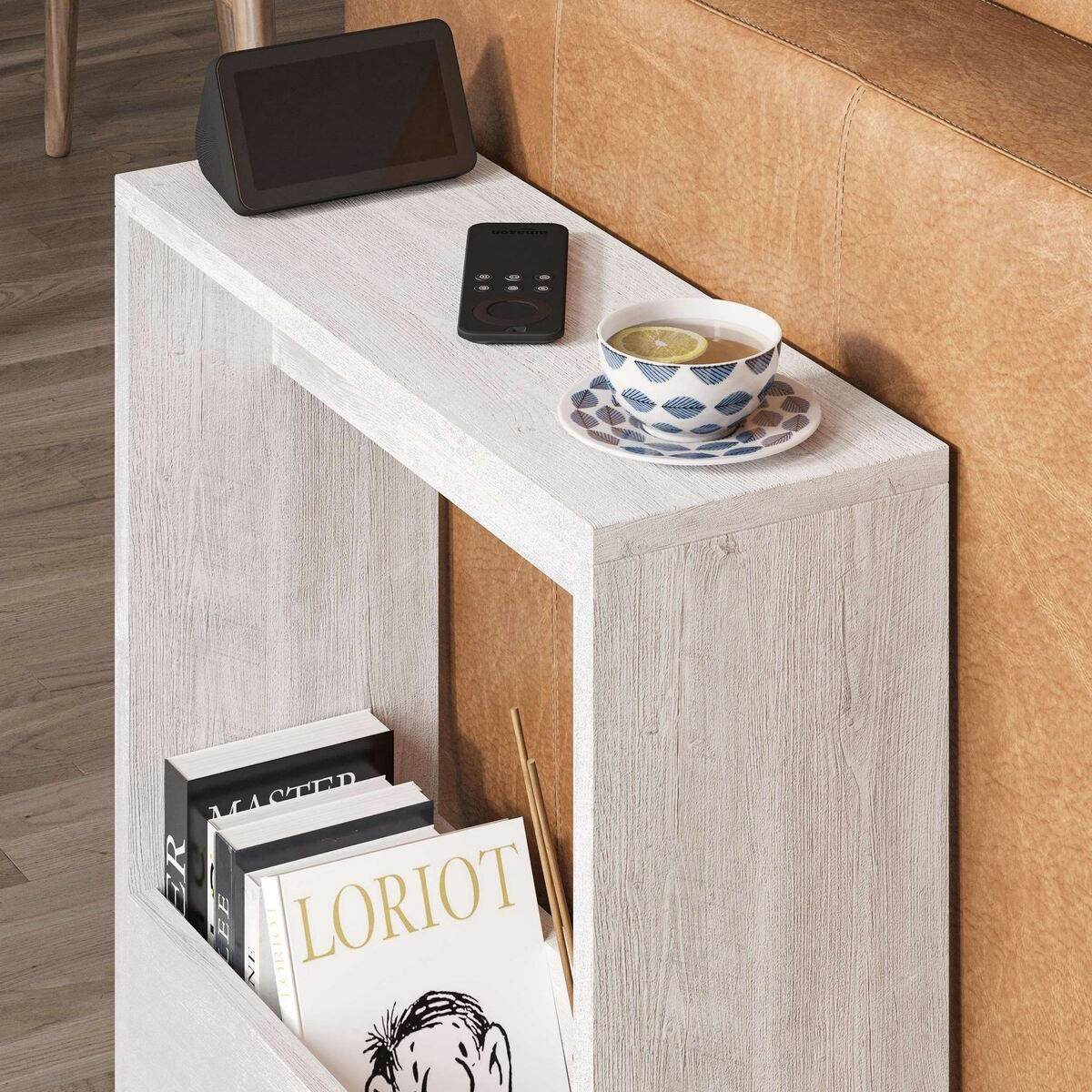 BEISTELLTISCH mit Stauraum 55/20/60 cm - Weiß, Holzwerkstoff (55/20/60cm) - Calicosy
