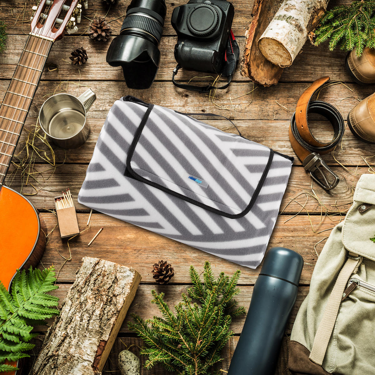 PIKNIK odeja - večbarvno, kovina/tekstil (200/200cm) - Relaxdays