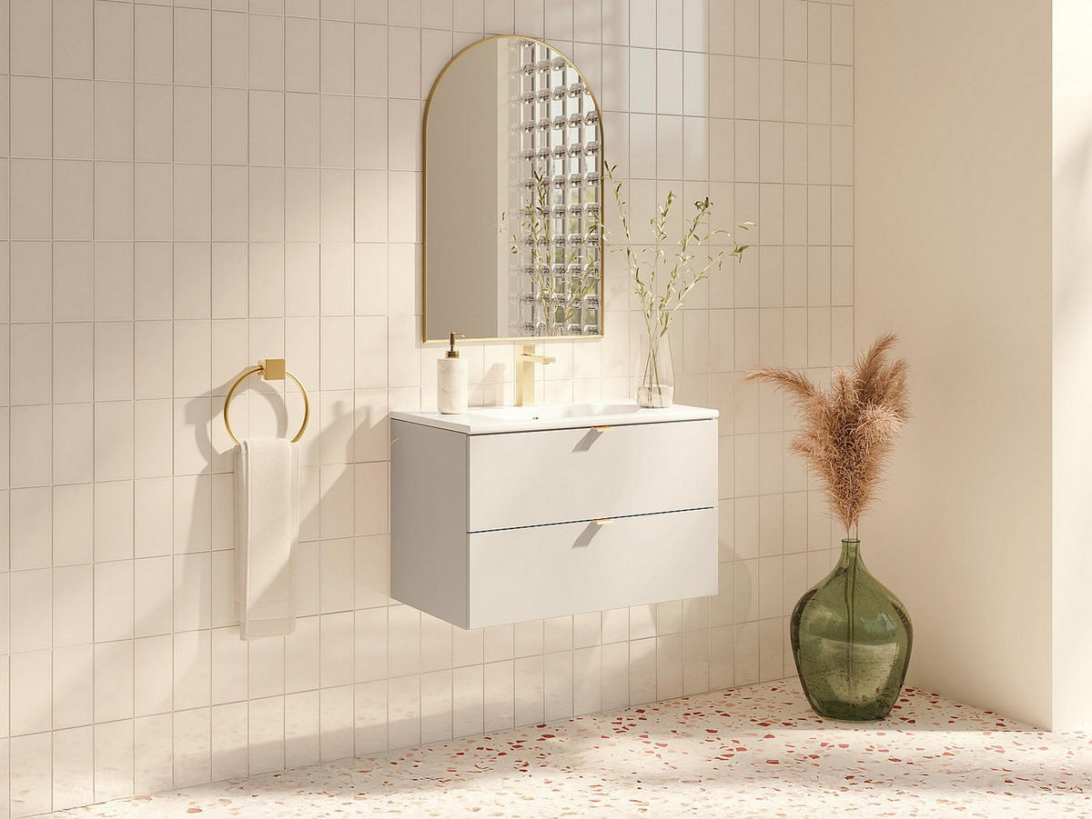 EINZELWASCHTISCH - 80 cm x 46 cm - Holz, Platte - Beige - LAVENA - Beige, Holz (80/50/46cm) - Vente-Unique