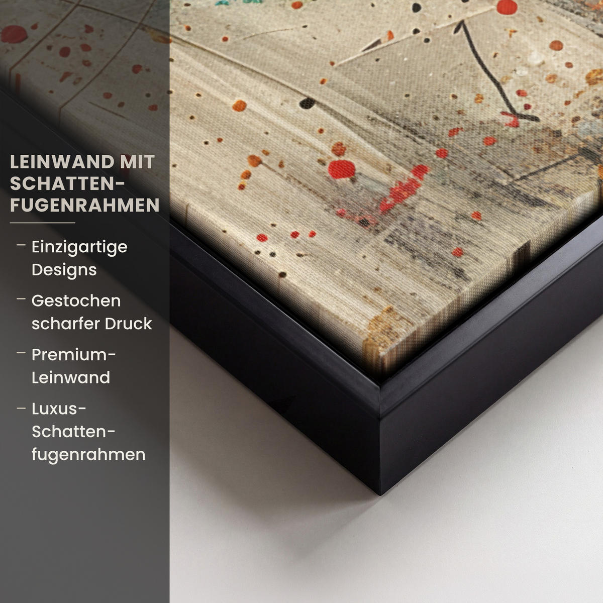 LEINWAND Bilder mit Rahmen - Abstrakt - Kunst - Gold - Modern - 50x50 - Multicolor, Textil (50/50cm) - MuchoWow
