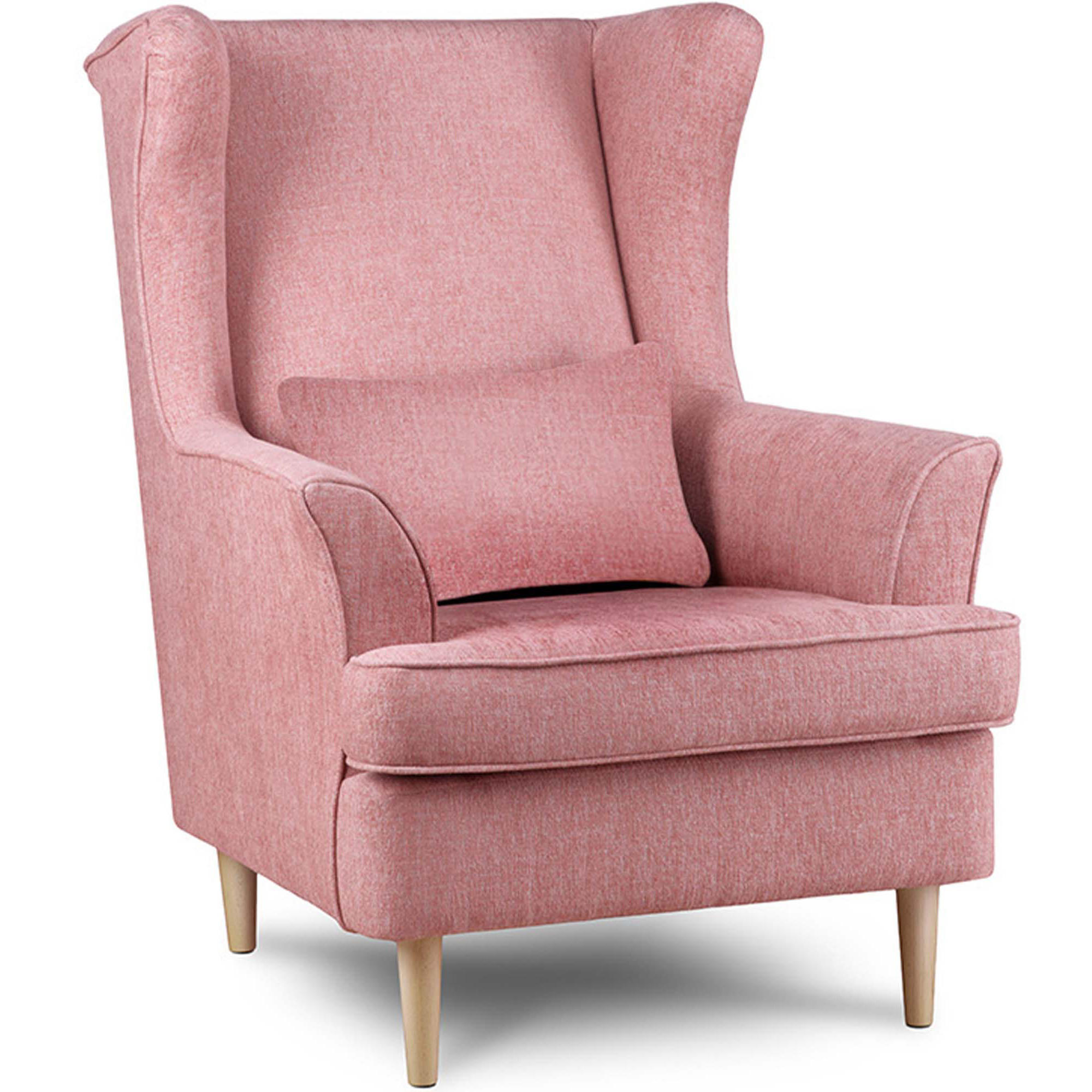 OHRENSESSEL STRALIS inklusive dekorativem Kissen, Flamingorosa - Hellrosa, Textil (82/108/80cm) - KONSIMO®