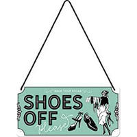 HÄNGESCHILD 10/20 cm Achtung Shoes Off - Multicolor, Metall (20/10/0.2cm) - Nostalgic-Art