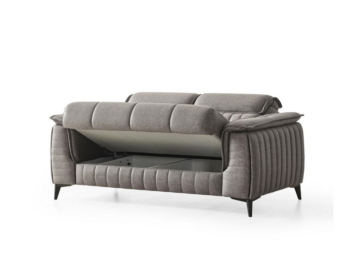 SITZGARNITUR Regina, Grau Stellvariante 2+2 - Grau, Holzwerkstoff/Kunststoff (178/85/95cm)