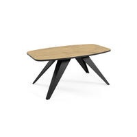 COUCHTISCH Luna Eiche Lancelot / Schwarz 120 / 60 / 48cm - Schwarz/Braun, Holz/Holzwerkstoff (60/120/48cm) - Feldmann-Wohnen