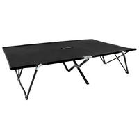 DOPPELLIEGE Klappbar Schwarz Stahl - Schwarz, Textil (125/40/193cm) - furnicato