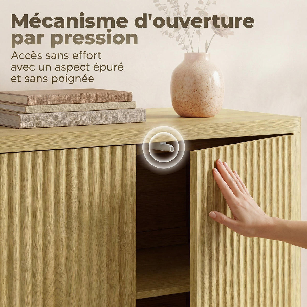 SIDEBOARD Eiche-Nachbildung, 4 Türen, 147/40/77 cm - Eichefarben, Holz (147/77/40cm) - PANGIVO