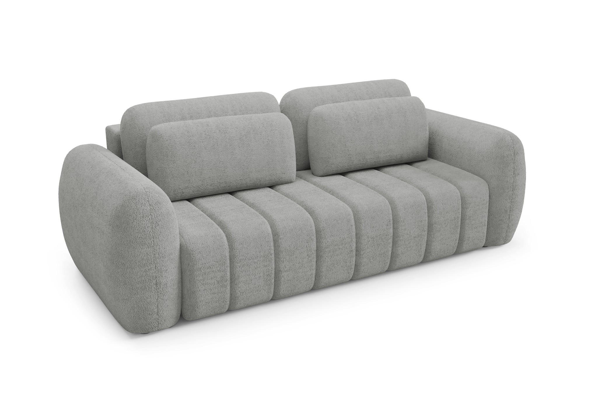 Fun Möbel Schlafsofa Grau 266x95x110 cm