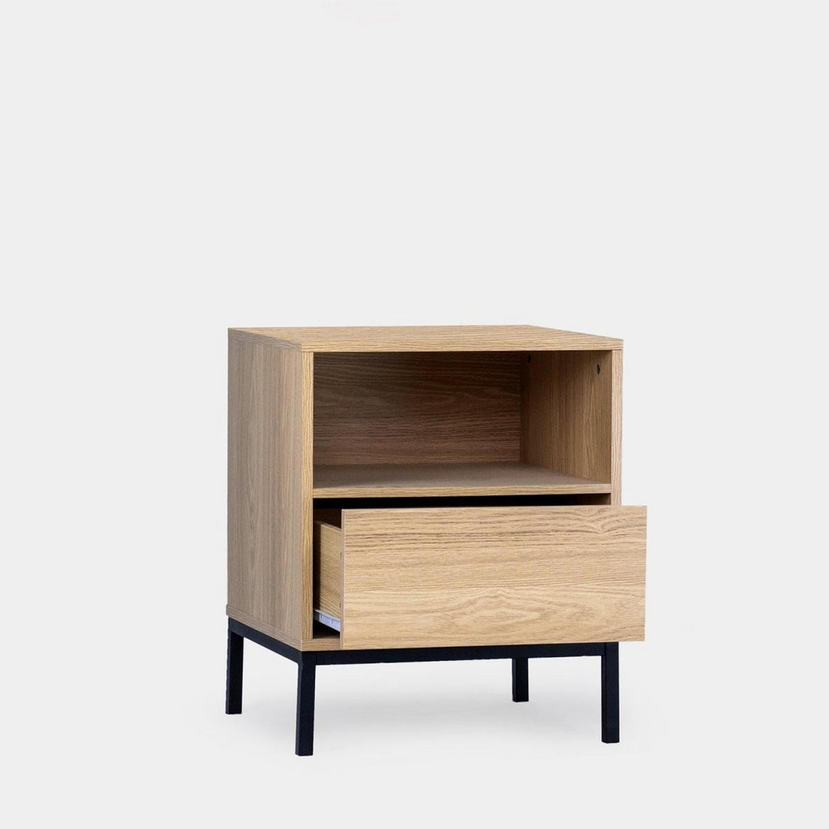 NACHTTISCH MIT 1 SCHUBLADE Remi Natürlich 45 cm x 55 cm 2er-Set - Naturfarben, Holzwerkstoff (45/55/40cm) - Klast Home