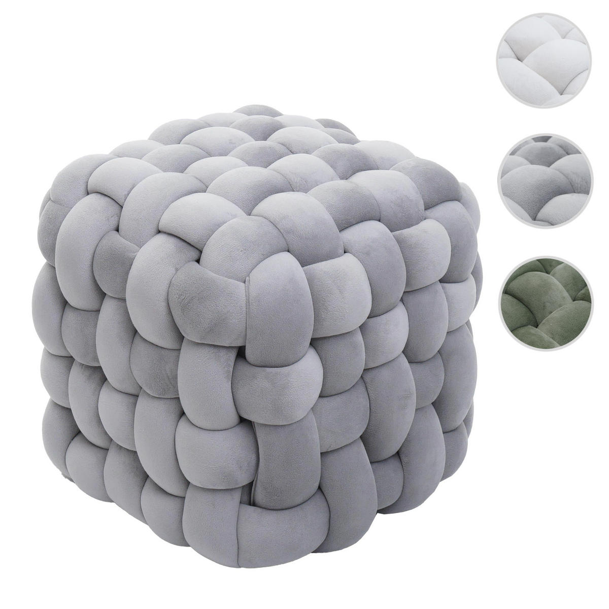 HOCKER Grau - Grau, Textil (39/39/39cm) - MCW