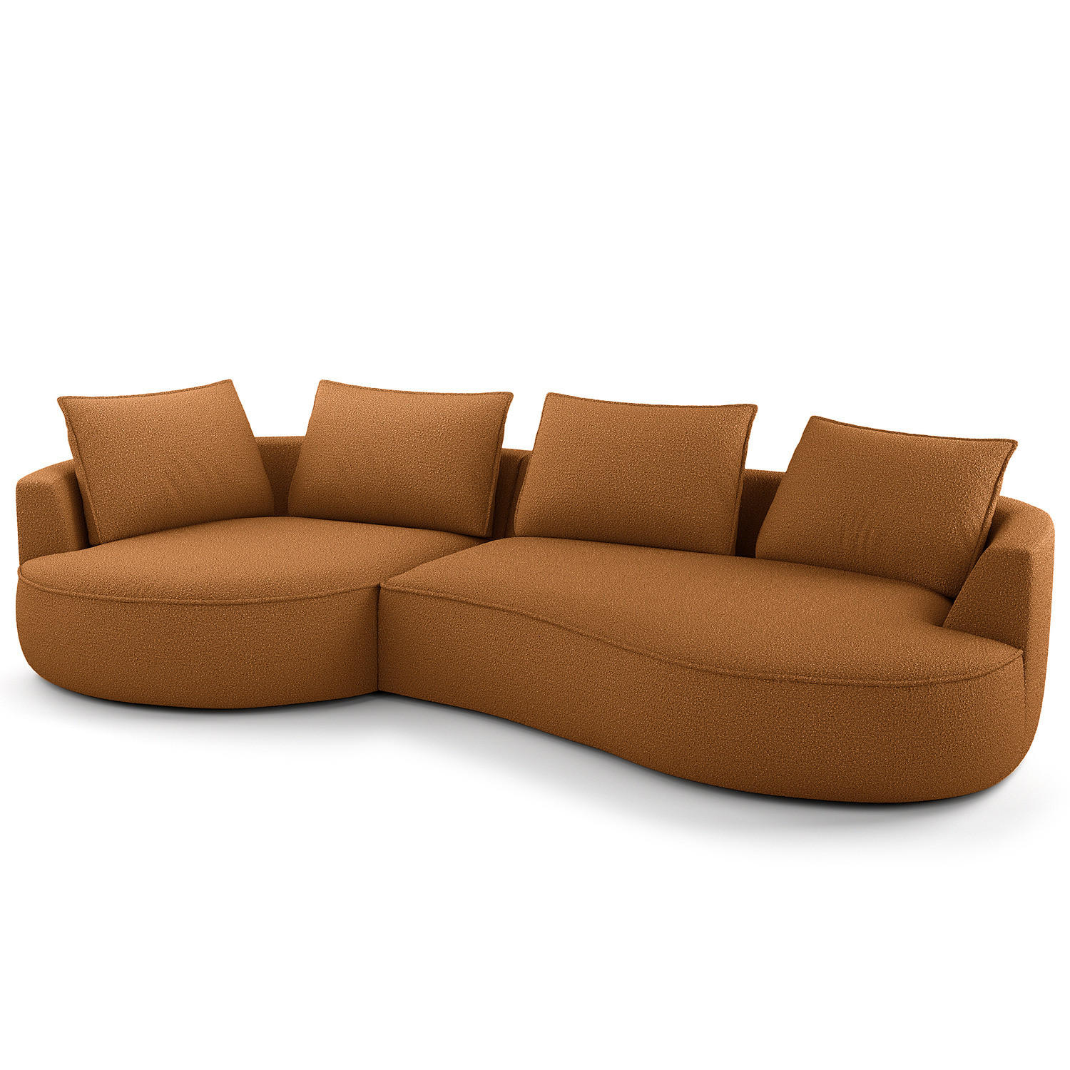 BIGSOFA - Beige/Schwarz, Kunststoff/Textil (322/82/154cm) - home24