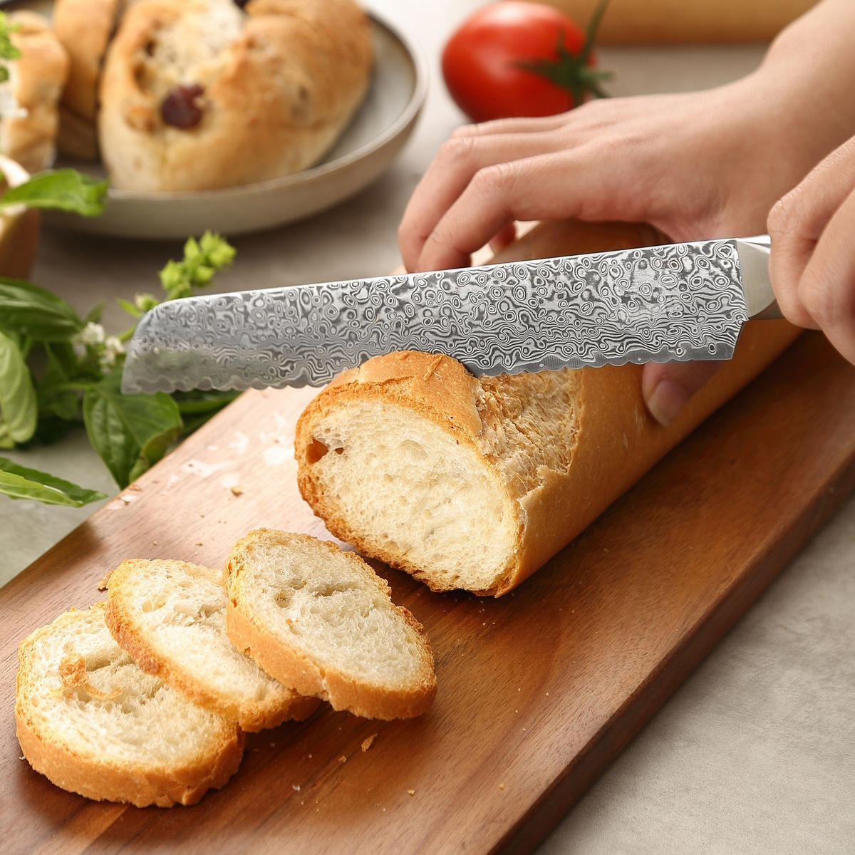 BROTMESSER 20 cm - Schwarz, Holz/Metall (35cm) - Zayiko