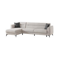ECKSCHLAFSOFA Acapulco uzun Relax - Langer Schenkel Rechts - Greige, Holzwerkstoff/Kunststoff (180/310cm)