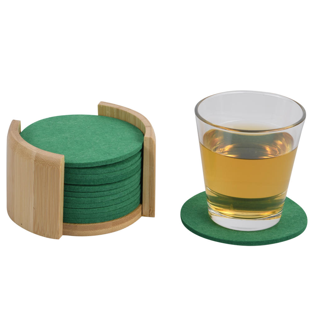 TASSENUNTERSETZER Filz 12er Set - Grün, Textil (10.5/7/12cm) - Kesper