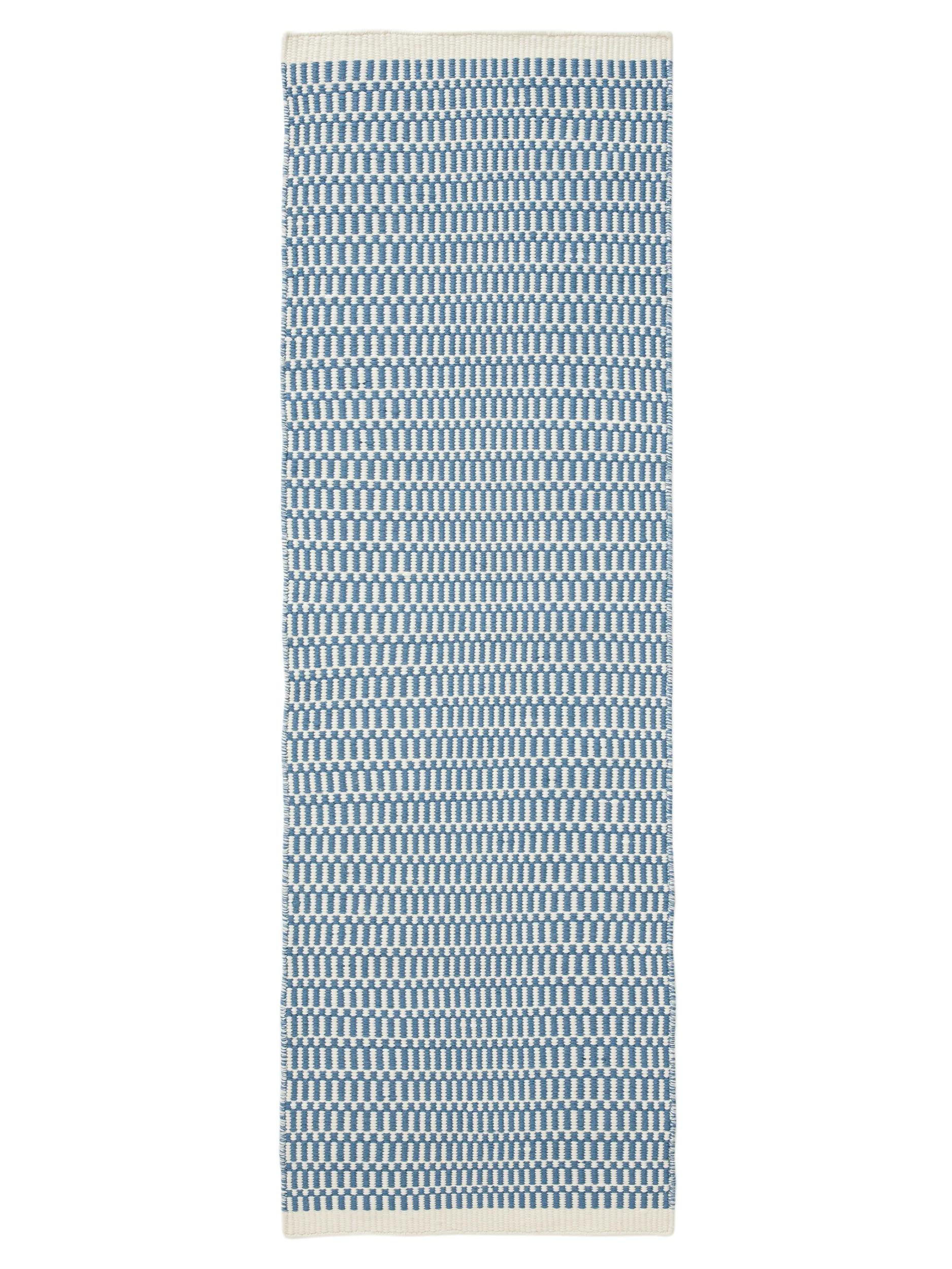WOLLTEPPICH-LÄUFER Laura handgewebt 80/250 cm - Blau, Naturmaterialien/Textil (80/250cm) - benuta Pure