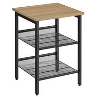 BEISTELLTISCH/NACHTTISCH - Schwarz/Sonoma Eiche, Metall (40/40/55cm) - A2A Home
