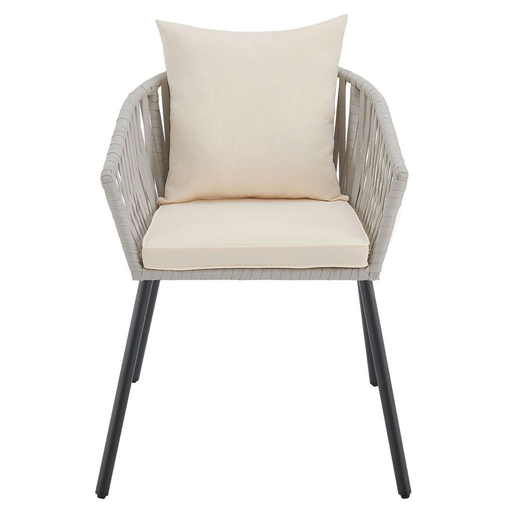 Thumbnail - Juskys Gartenstuhl, Hellgrau, Metall, 58x80x58 cm, Gartenmöbel, Gartenstühle, Gartenstühle