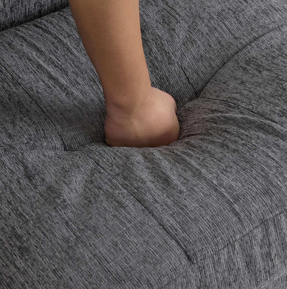 SOFA 2-Sitzer 162 x 74 x 77 cm Chenille Gray - Grau, Kunststoff (162/77/74cm) - Meubliv