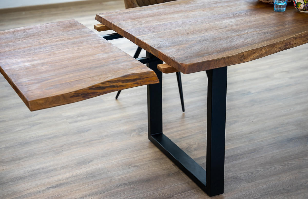 ESSTISCH BARCELONA - Nussbaumfarben/Walnussfarben, Holz/Metall (90/180/77cm) - SAM