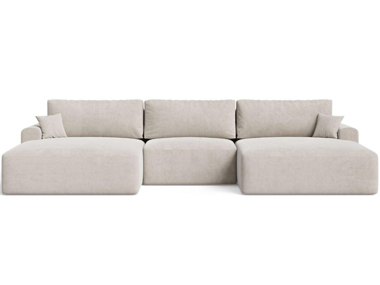 ECKSOFA U Serene Beige - Beige, Holz/Textil (391/145cm) - Graingold