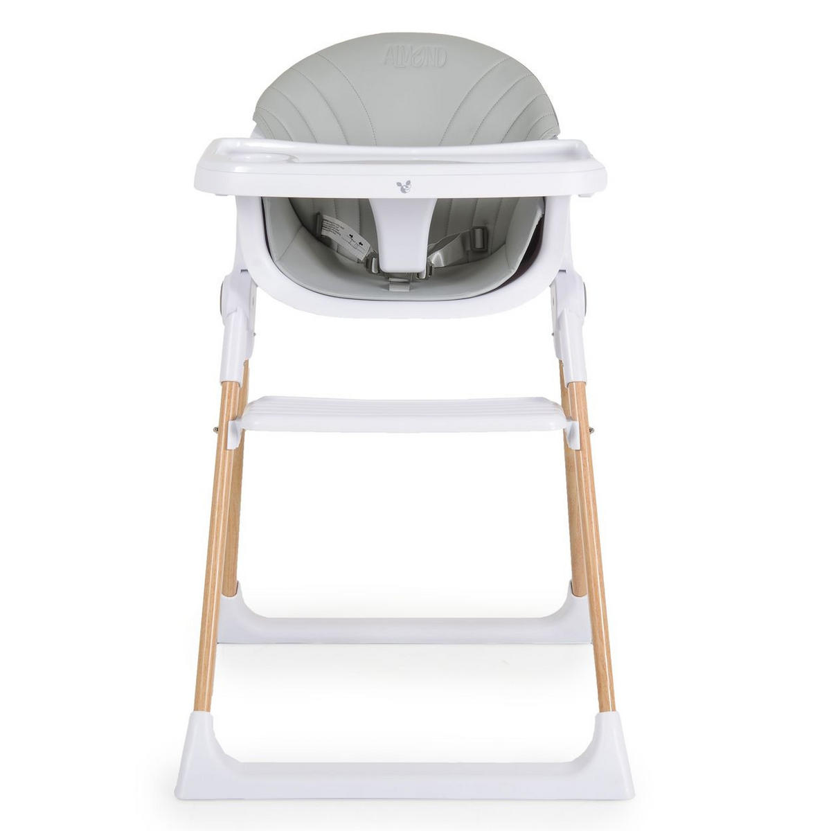 KINDERHOCHSTUHL Almond grau Holzoptik klappbar Doppeltablett Sicherheitsgurt - Grau, Metall (54/84/64cm) - Cangaroo
