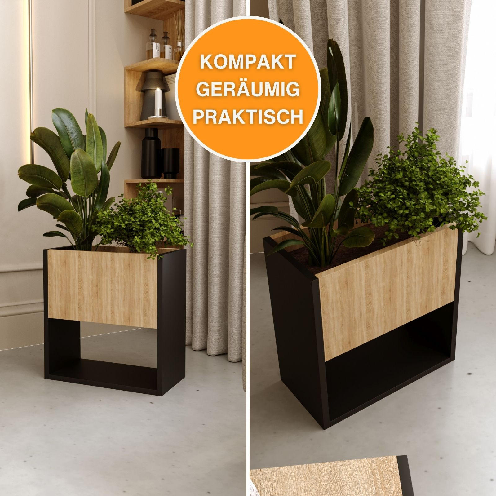 BLUMENKASTEN - Sonoma Eiche, Holzwerkstoff (23/45/65cm) - RAUMHIRSCH FURNITURE