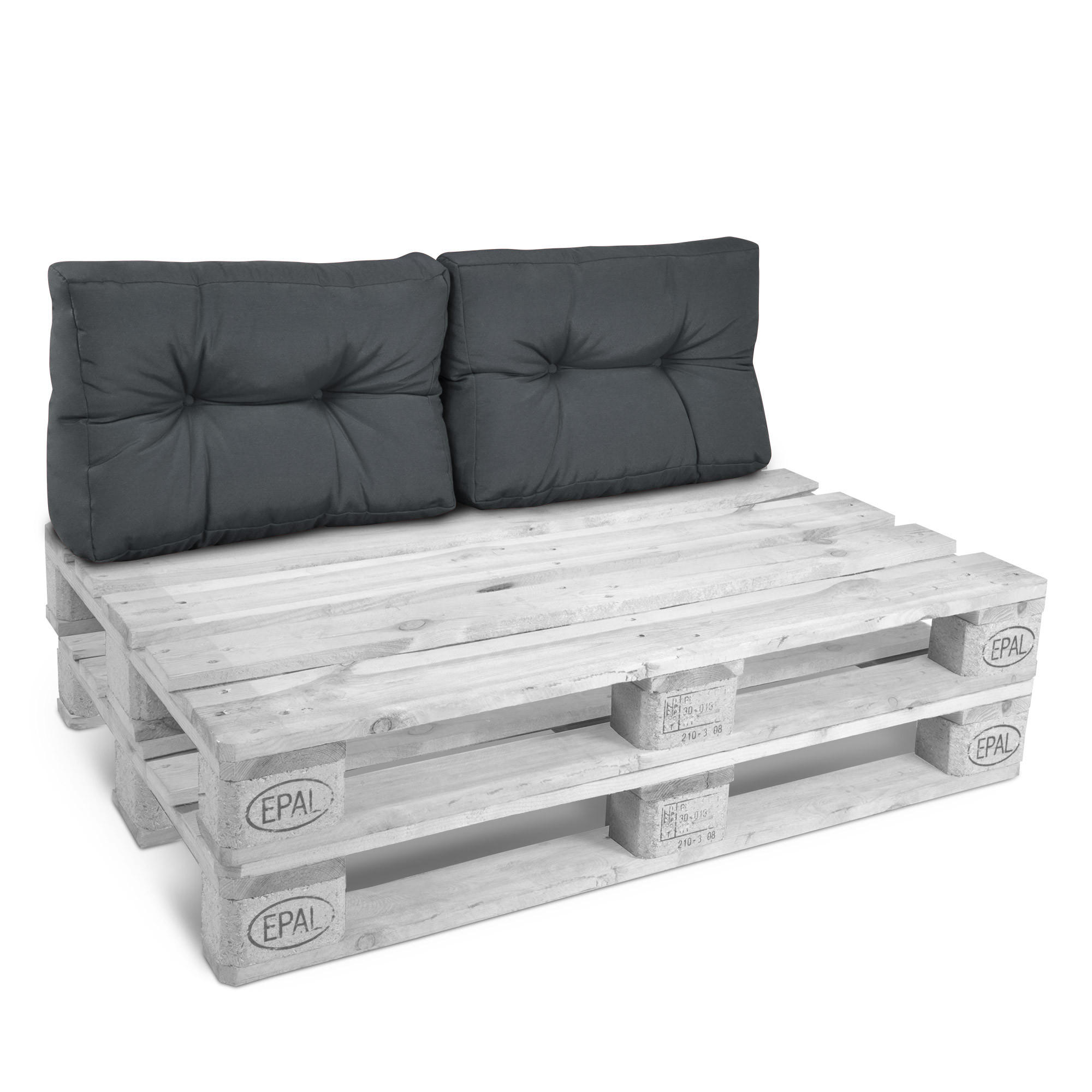 Beautissu Palettenkissen Grau 40x20x60 cm