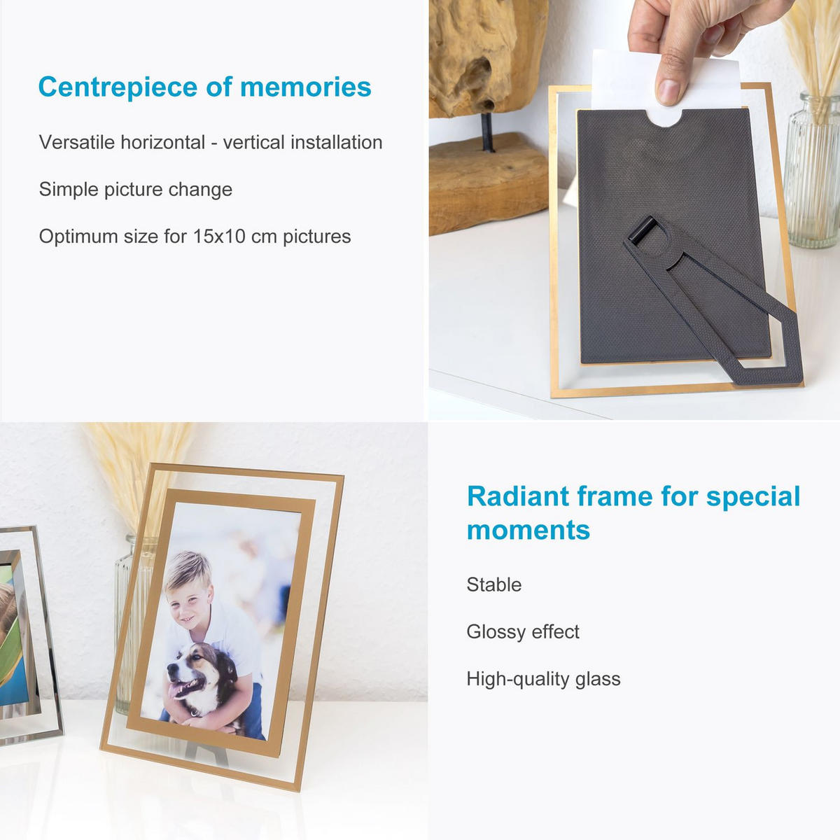 BILDERRAHMEN aus Glas - Goldfarben, Glas (15/20/0.2cm) - Intirilife