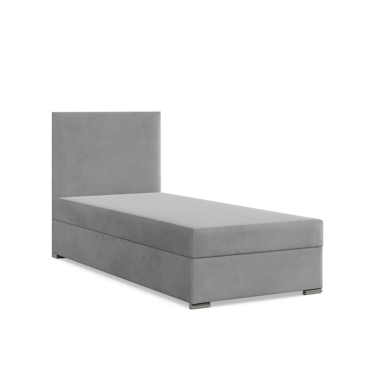 BOXBETT MIT KOPFTEIL 90x200 ZONZA, Grau - Grau, Textil (90/200cm) - Mebligo