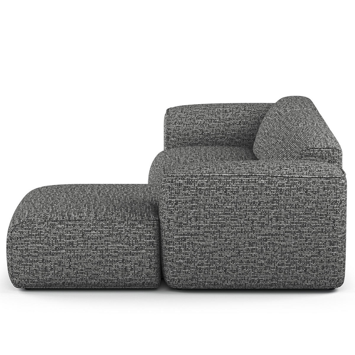 3-SITZER ECKSOFA mit Longchair - Schwarz/Grau, Kunststoff/Textil (251/173cm) - home24