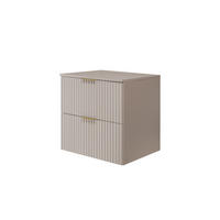 WASCHBECKUNTERSCHRANK, Kaschmir, 60 x 57 x 46 cm, goldener Griff + Arbeitsplatte - Beige/Goldfarben, Holzwerkstoff (60/57/46cm) - 3XE LIVING