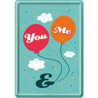 MINIBLECHSCHILD 10/14 cm You & Me - Multicolor, Metall (10/14/0.1cm) - Nostalgic-Art