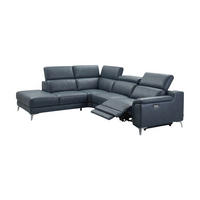 ECKSOFA Jardin Echtleder mit 1 x Relaxfunktion Anthrazit - Anthrazit, Leder/Metall (230/266cm)