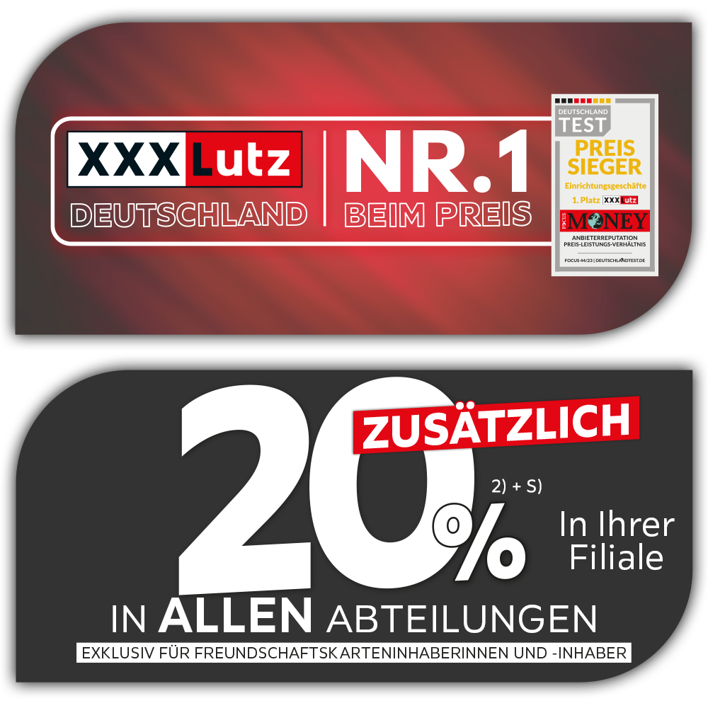 20% in allen Abteilungen - Deutschlands Nr. 1 beim Preis - Jetzt sparen