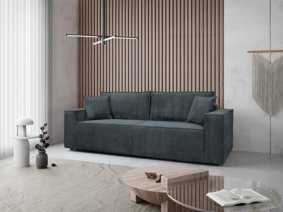 SOFA Passio III 250 x 105 cm, mit Schlaffunktion und Bettkasten, dunkelgrau - Dunkelgrau, Kunststoff (250/98/105cm) - Margaret Hadas24