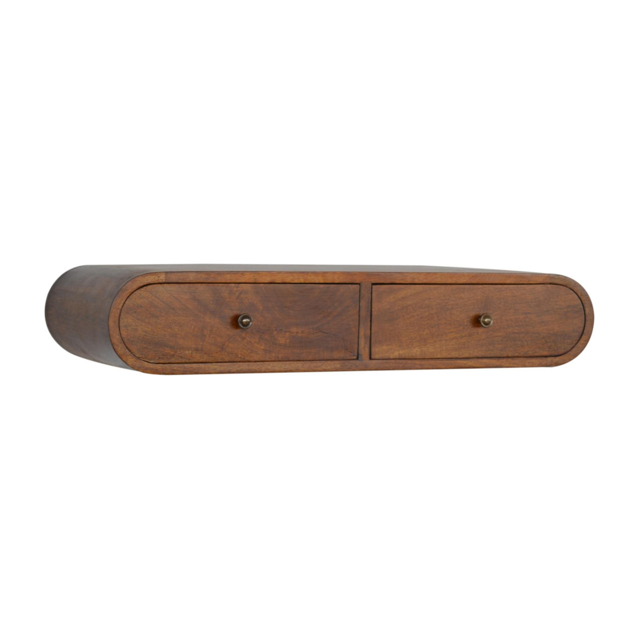 WANDKONSOLE mit Kastanienholz-Finish - Messingfarben/Braun, Holz/Metall (80/15/32cm) - Artisan Furniture