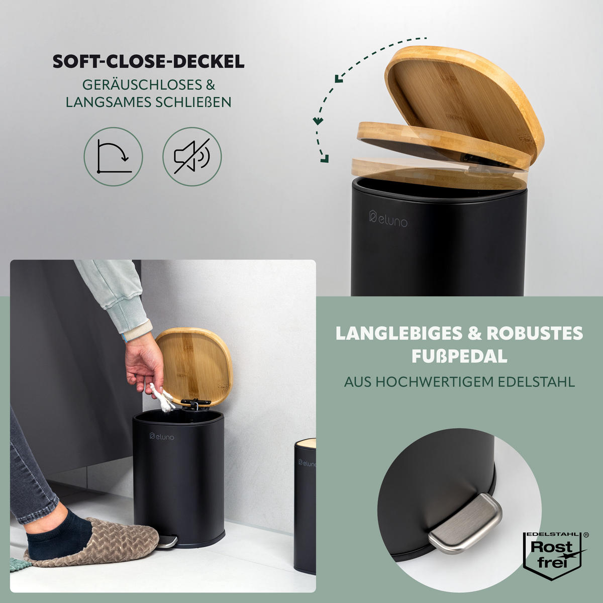 BADEZIMMER-SET FRAMURA 2tlg., schwarz - Schwarz, Metall (18.5/27.5/23cm) - eluno