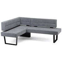 ECKBANK Doralyn für 5 Personen Metall+Microfaser Schwarz/Grau - Schwarz/Grau, Kunststoff (155/195cm) - 58aufmkessel