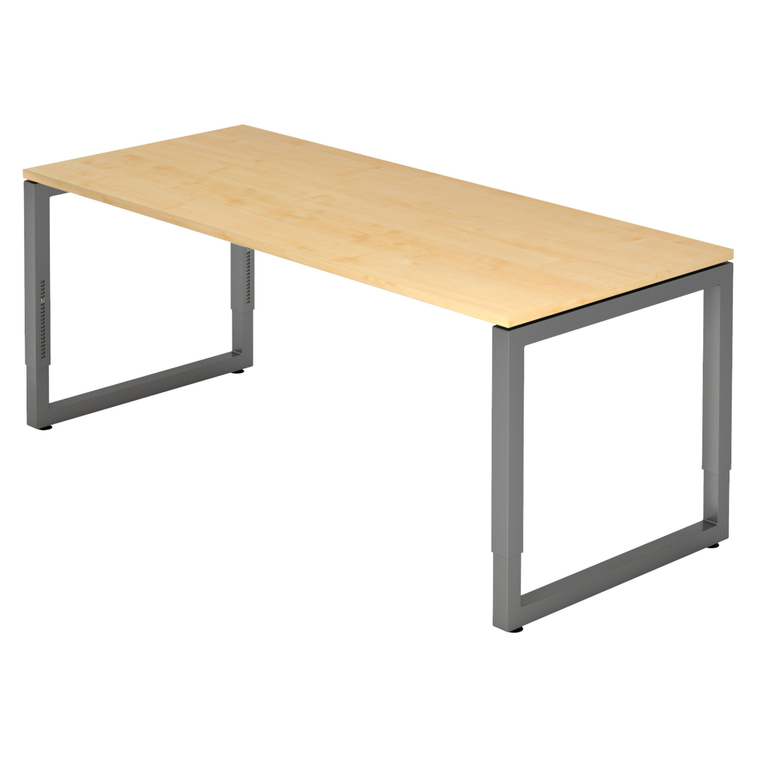 SCHREIBTISCH Serie-R 80/180/74 cm in Ahornfarben/Graphitfarben - Ahornfarben/Graphitfarben, Holzwerkstoff (80/180/74cm) - bümö
