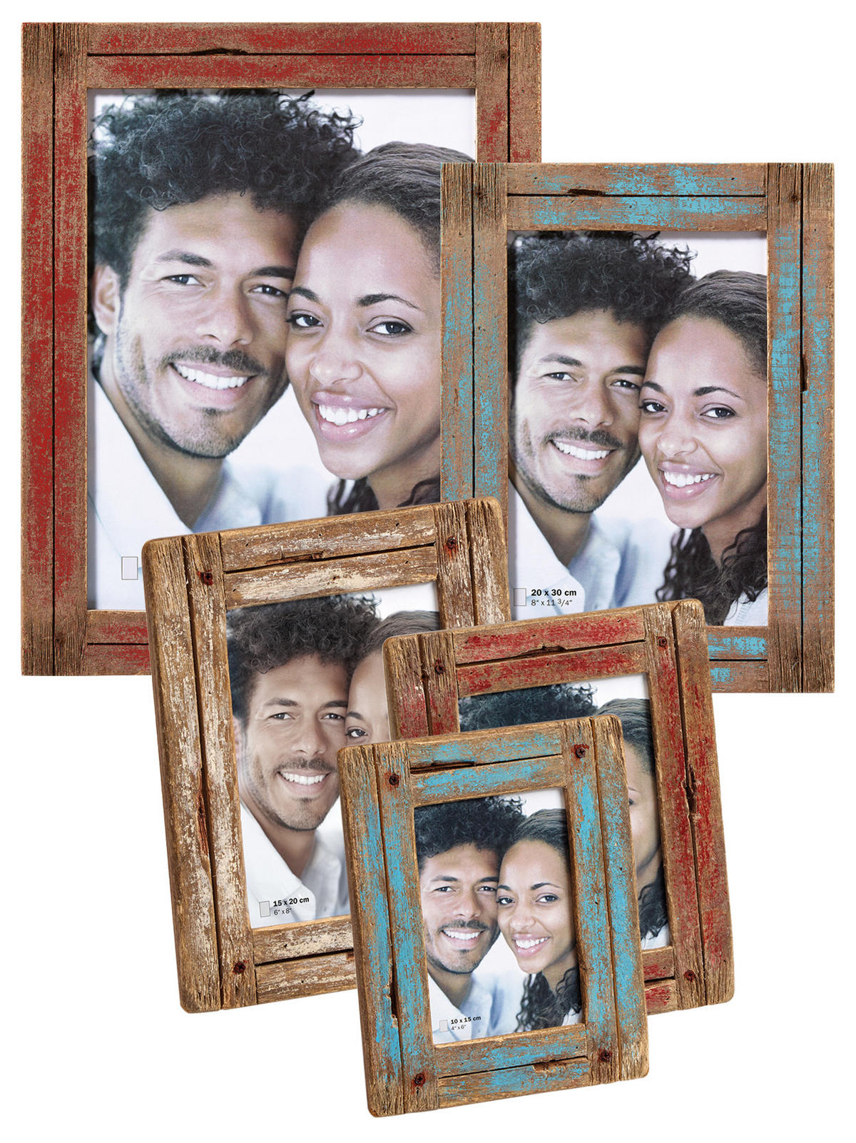 BILDERRAHMEN Dupla Portraitrahmen., 13x18 cm, weiss/natur - Weiß, Holzwerkstoff (20/25/1cm) - walther design