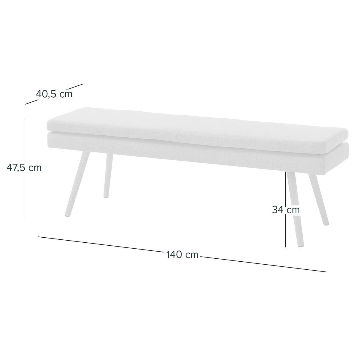SITZBANK - Eichefarben/Mintgrün, Textil (140/48/41cm) - home24