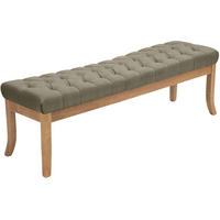 SITZBANK 150/38 cm Stoff Taupe - Taupe/Naturfarben, Holz/Textil (150/46/38cm) - CLP