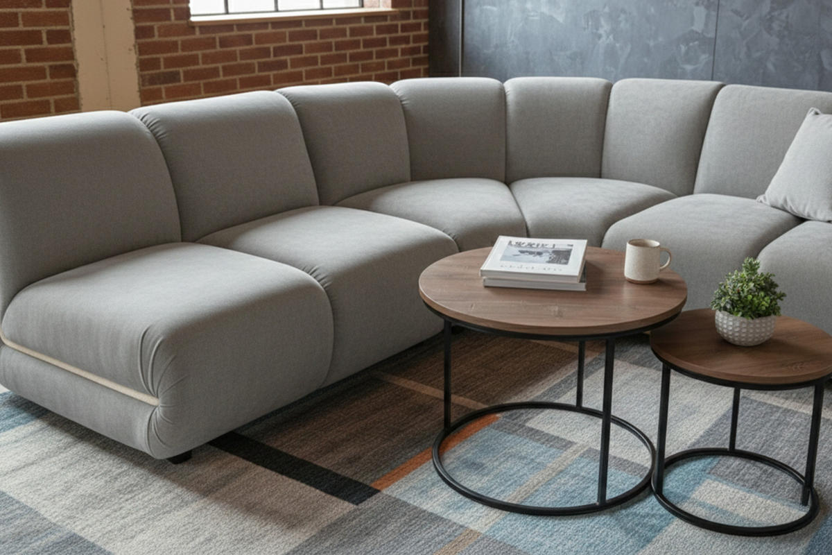 MODULSOFA LAYLA Taupe Velvet - Taupe/Schwarz, Buchenholz/Textil (213/213cm) - KAWOLA