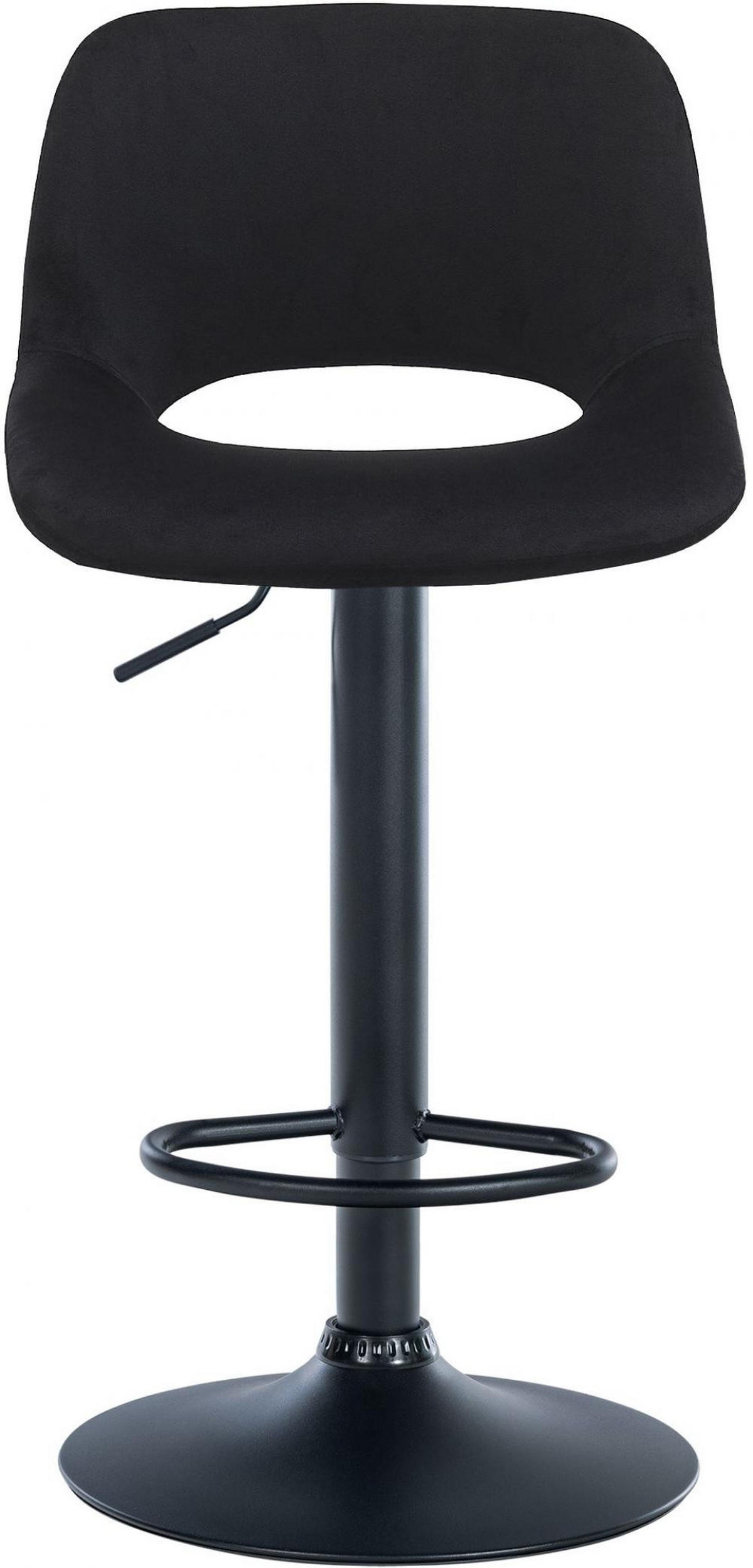 BARHOCKER 2 Samt Schwarz - Schwarz, Textil/Metall (42/86/46cm) - CLP