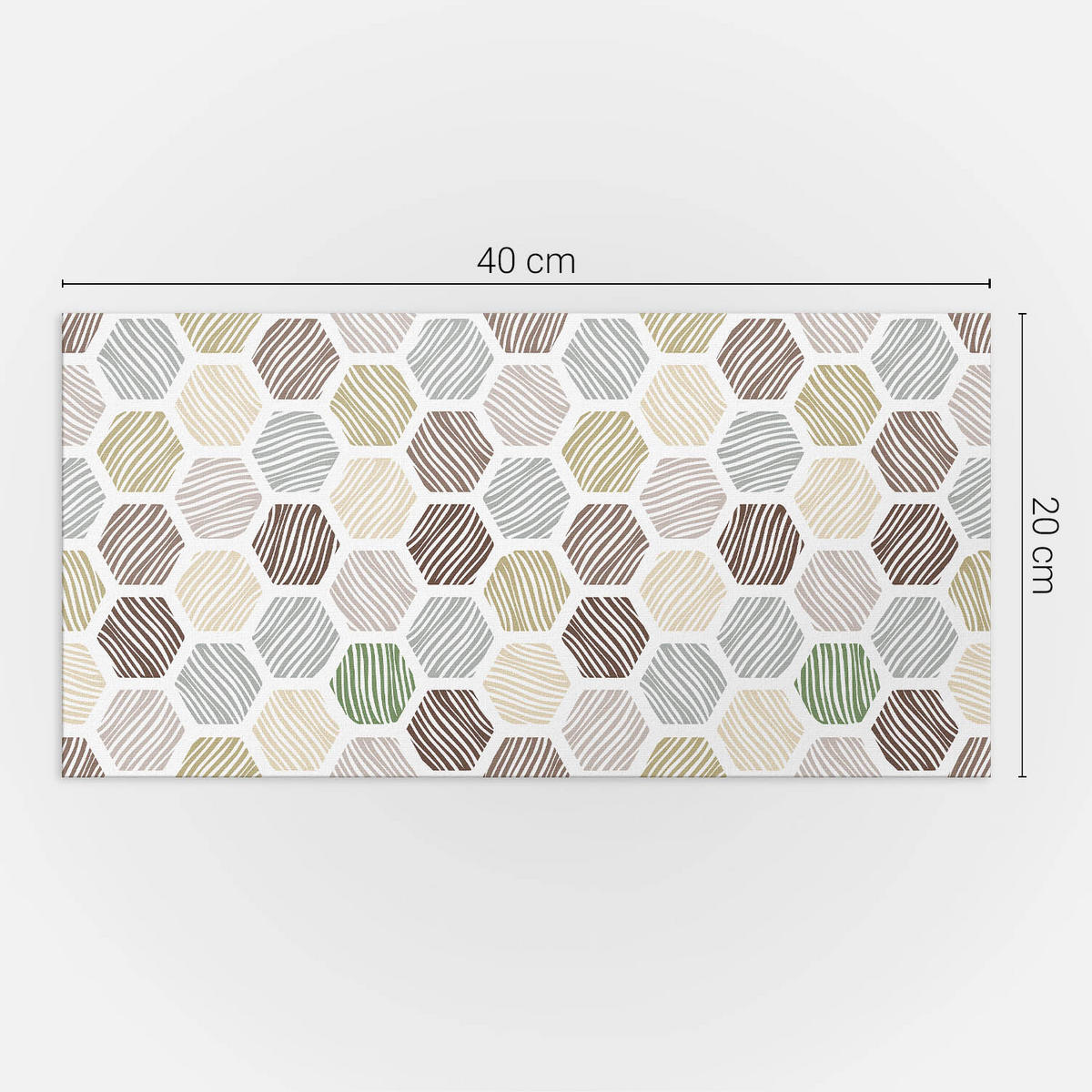 WANDPANEEL 10x 40x20 cm selbstklebend Linaria - Hellgrau, Kunststoff (20/1.6/40cm) - Wallfluent