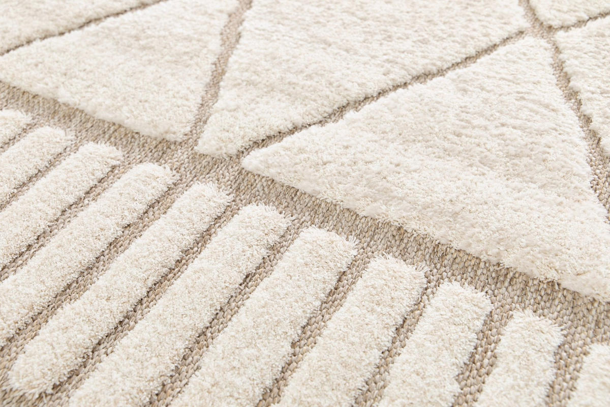 TEPPICH Design Relief-Effekt beige - Beige, Textil (120/170cm) - AFK Living