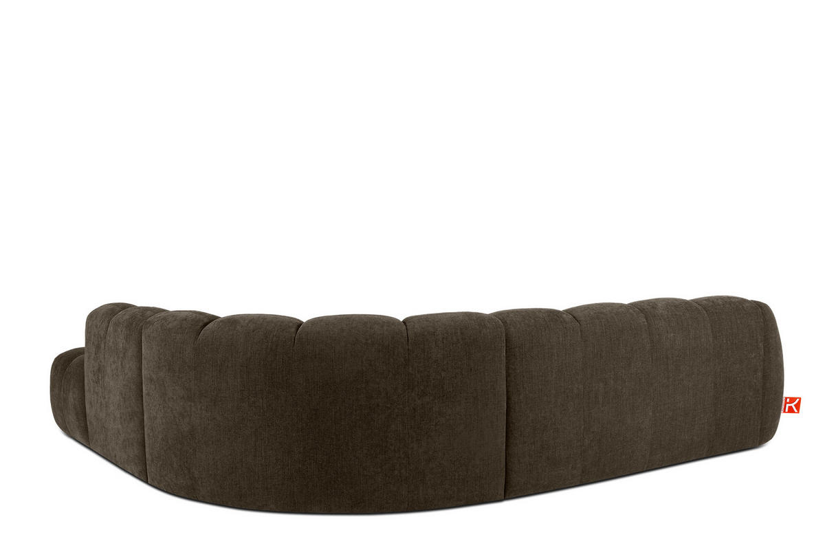 ECKSOFA RECHTS FLAVA, Braun - Braun, Holz/Holzwerkstoff (310/274cm) - KONSIMO®