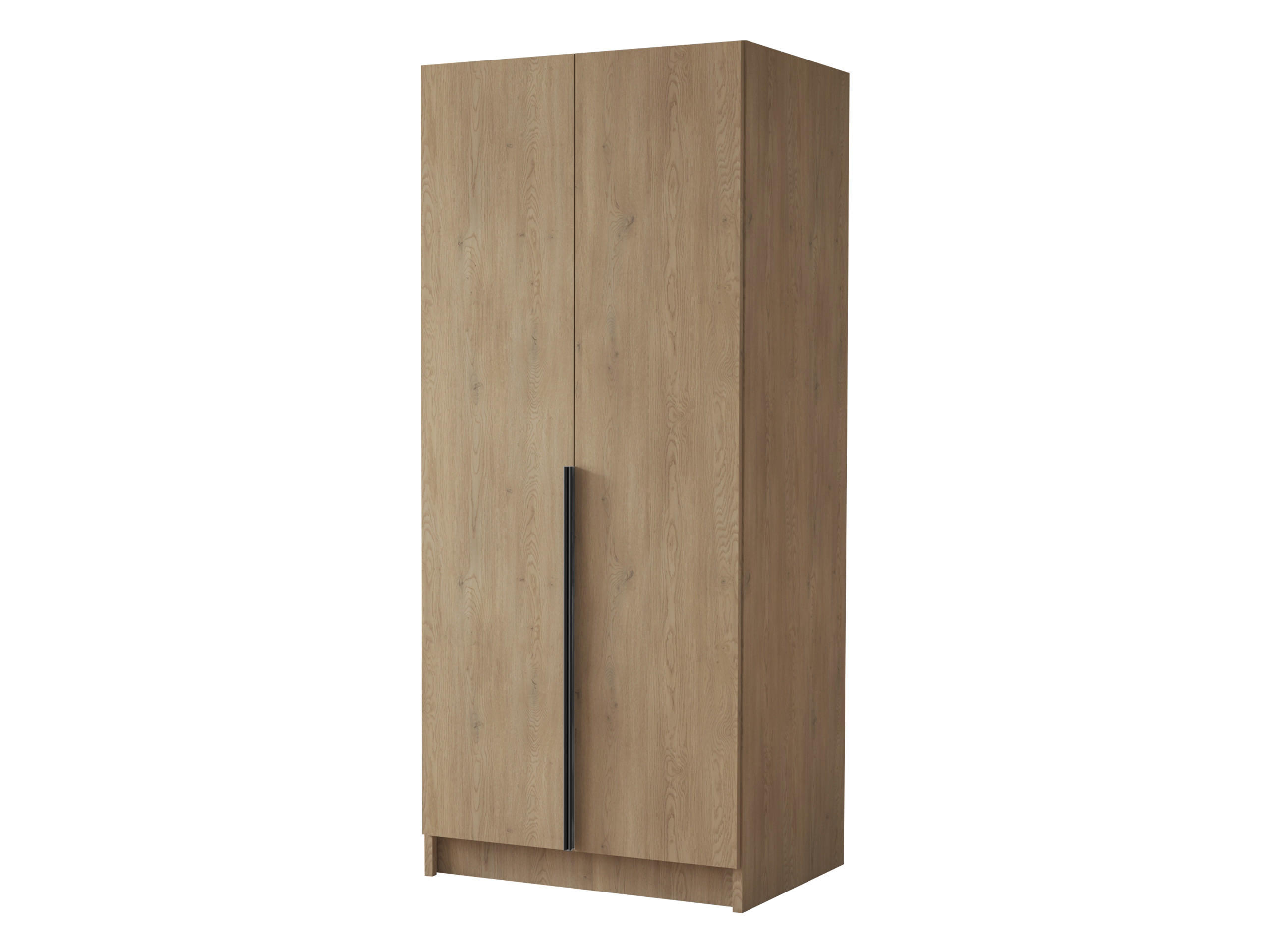 KLEIDERSCHRANK Bono I - Eichefarben/Schwarz, Holzwerkstoff/Metall (100/215/58cm) - MIRJAN24